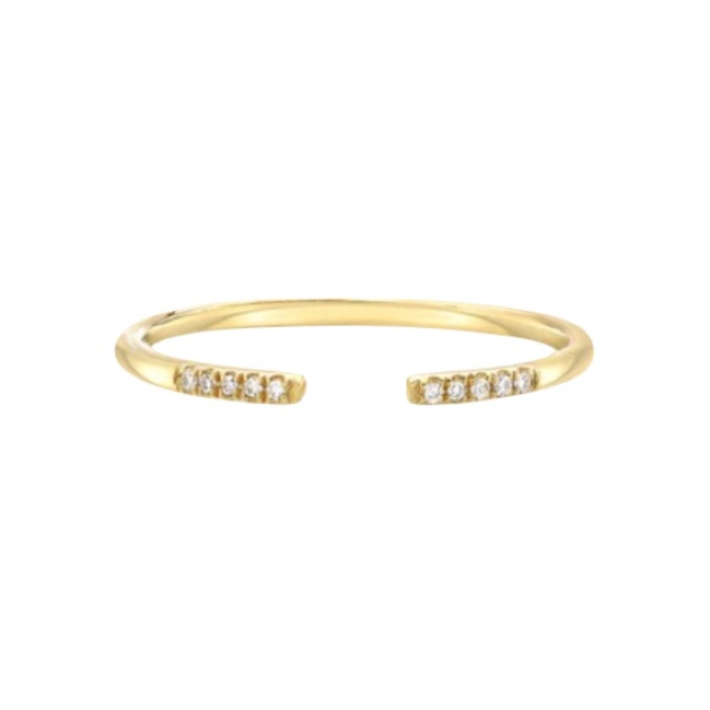 14K YELLOW DIAMOND OPEN RING